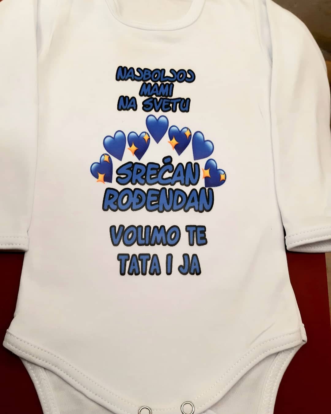 Poklon za rodjendan  deca/Bodi za bebe sa natpisom po zelji/najboljoj mami srecan rodjendan plava.jpg
